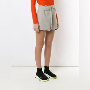 Osklen Recycled ECO Drawstring Waist Paperbag Shorts Tan/Cream